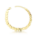 Pulseira Lisa Com Detalhes Triangulo Luxo Folheada a Ouro 18k