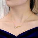 Colar Banhado a Ouro 18K de Coração  Cravejado c/ Zircônias