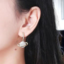Brinco Saturno Banhado a Ouro 18k Cravejado com Micro Zircônias 5A