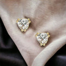 Brinco Ponto de Luz Triangular Banhado a Ouro 18k 6mm