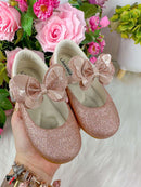 Sapatilha Flor Di MIla Baby Nude - Rose Gliter
