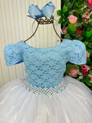 Vestido Enjoy Longo Mari Peito Rendado Azul Bebe