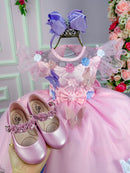 Vestido Marie Rosa Jardim Encantado Laço