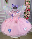 Vestido Marie Rosa Jardim Encantado Laço