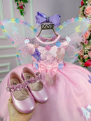 Vestido Marie Rosa Jardim Encantado Laço