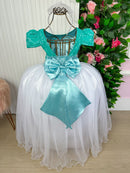 Vestido Enjoy Longo Mari Peito Rendado Verde Tiffany