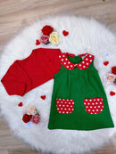 Fantasia Infantil Chiquinha Verde e Vermelho Festas Luxo