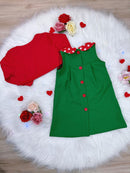 Fantasia Infantil Chiquinha Verde e Vermelho Festas Luxo