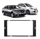 MOLDURA 2 DIN CHINêS E JAPONÊS NISSAN MARCH 14/16, SENTRA 14/16, VERSA 15/16 SEM SOM ORIGINAL- PRETA COD 3213