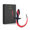 Plug Anal com Rabinho Preto e Vermelho com Alça - 9 x 3 cm