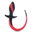 Plug Anal com Rabinho Preto e Vermelho com Alça - 9 x 3 cm