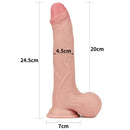 Pênis Realista com Camada de Dupla Glande Encoberta macio e firme 9.5" - LOVETOY SLIDING-SKIN DUAL LAYER DONG
