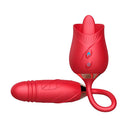 Vibrador Duplo Mini Pênis Vai e Vem e Língua Massageadora