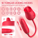 Vibrador Duplo Mini Pênis Vai e Vem e Língua Massageadora