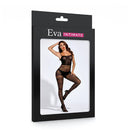 Macacão Sensual com Alça Fina Preto Aberto Atrás - Eva Intimate