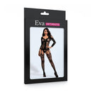 Macacão Sensual longo Arrastão e Renda com Alça Branco - Eva Intimate