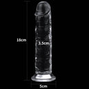 Pênis Realístico Transparente com Ventosa em Jelly TPE 17 cm - 7" - LOVETOY CLEAR DILDO