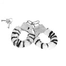 Algemas Reguláveis com Chaves e Pelúcia Zebra - HANDS CUFFS