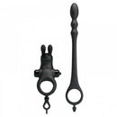 Kit Anel Peniano com Anel Escrotal e Plug Anal Estimulador de Próstata 10 modos de Vibração- Pretty Love