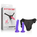 Kit Strap On - Cinta com Duas Próteses Penianas Roxa 17 cm e 19 cm