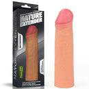 Capa em CyberSkin Super Realística Bege Extensor Peniano Cabeção - Ponta Maciça - 5,5 cm