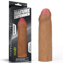 Capa Marrom em CyberSkin Super Realística Extensor Peniano Glande Encoberta - Ponta Maciça - 4,5 cm Lovetoy