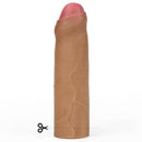 Capa Marrom em CyberSkin Super Realística Extensor Peniano Glande Encoberta - Ponta Maciça - 4,5 cm Lovetoy