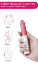 Power Bullet Recarregável Magic Lotos - Formato de Batom Silicone Soft-Touch Controlado por Aplicativo