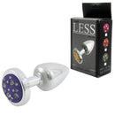 Plug Anal Cromado em ABS com Pedra Cravejada em Strass Lilás - HARD Plug LESS