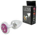 Plug Anal Cromado em ABS com Pedra Cravejada em Strass Rosa - HARD Plug LESS