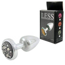 Plug Anal Cromado em ABS com Pedra Cravejada em Strass Onix - HARD Plug LESS