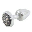 Plug Anal Cromado em ABS com Pedra Cravejada em Strass Onix - HARD Plug LESS