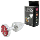 Plug Anal Cromado em ABS com Pedra Cravejada em Strass Vermelha - HARD Plug LESS