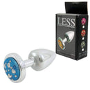 Plug Anal Cromado em ABS com Pedra Cravejada em Strass Azul - HARD Plug LESS