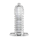 Capa para o pênis com Cerdas massageadoras em Silicone - 12,8cm - Transparente