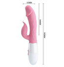 Vibrador Peter Texturizado 30 níveis de vibração c/ 2 motores - Plug Lateral - PRETTY LOVE