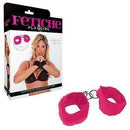 Algemas de Pelúcia com Vinil na cor Rosa