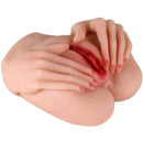 Masturbador com Formato Vagina e Ânus com Mãos em Cyberskin - Passion Lady