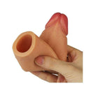 Capa Peniana em CyberSkin Realística Extensora - 4,5cm - Ponta Maciça -Love Toy