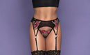 Cinta-liga sexy com calcinha em renda e detalhes floridos – YAFFA