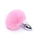 Plug Anal em Metal 7cm com Pompom Rosa