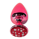 Plug Anal em Strass Vermelho Joia Anal em Metal - HARD