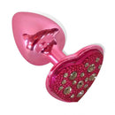 Plug Anal em Strass Rosa Joia Anal Coração em Metal - HARD