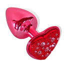 Plug Anal em Strass Vermelho Joia Anal Coração em Metal - HARD