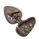 Plug Anal em Strass Onix Joia Anal Coração em Metal - HARD