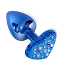 Plug Anal em Strass Azul Joia Anal Coração em Metal - HARD