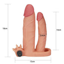 Capa Peniana bege com Ponta Maciça de 2,5 cm, pênis companheiro e Estimulador de Clitóris com vibrador - LOVE TOY