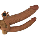 Capa Peniana marrom com Ponta Maciça de 5 cm, pênis companheiro e Estimulador de Clitóris com vibrador - LOVE TOY