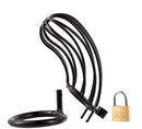 Cinto de Castidade Masculino Gaiola com Cadeado e anel para base