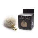 Plug anal de metal Dourado com rabo pompom - HARD